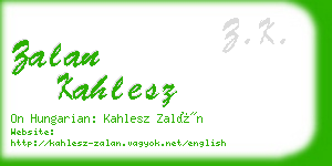 zalan kahlesz business card